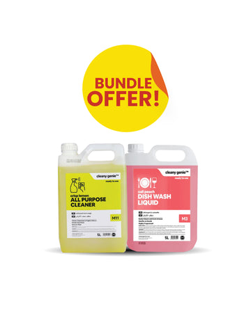 All Purpose Cleaner M11 | Crisp Lemon 5L + Dishwash Liquid M3 | Cali Peach 5L Combo