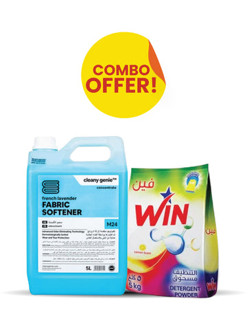 Fabric Softener M24 | French Lavender 5L + Win Detergent Powder 5KG Combo