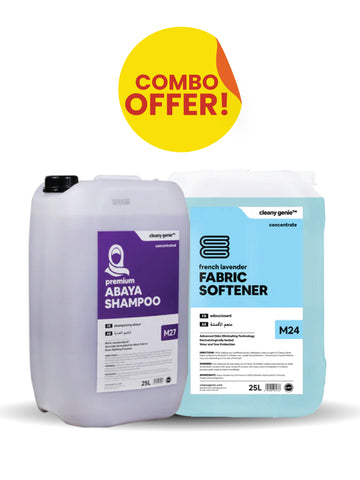 Abaya Shampoo M27 | 25L + Fabric Softener M24 | French Lavender 25L Combo