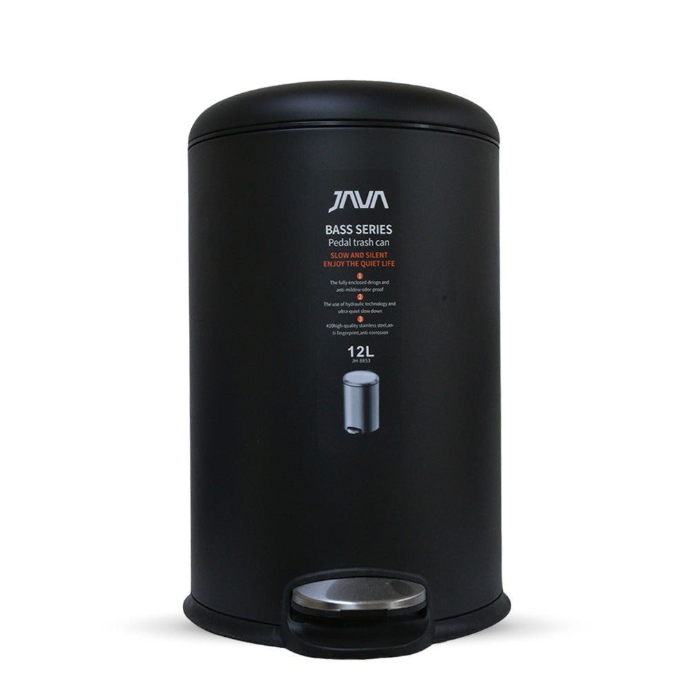 DUSTBIN 12L BLACK JAVA JH8853