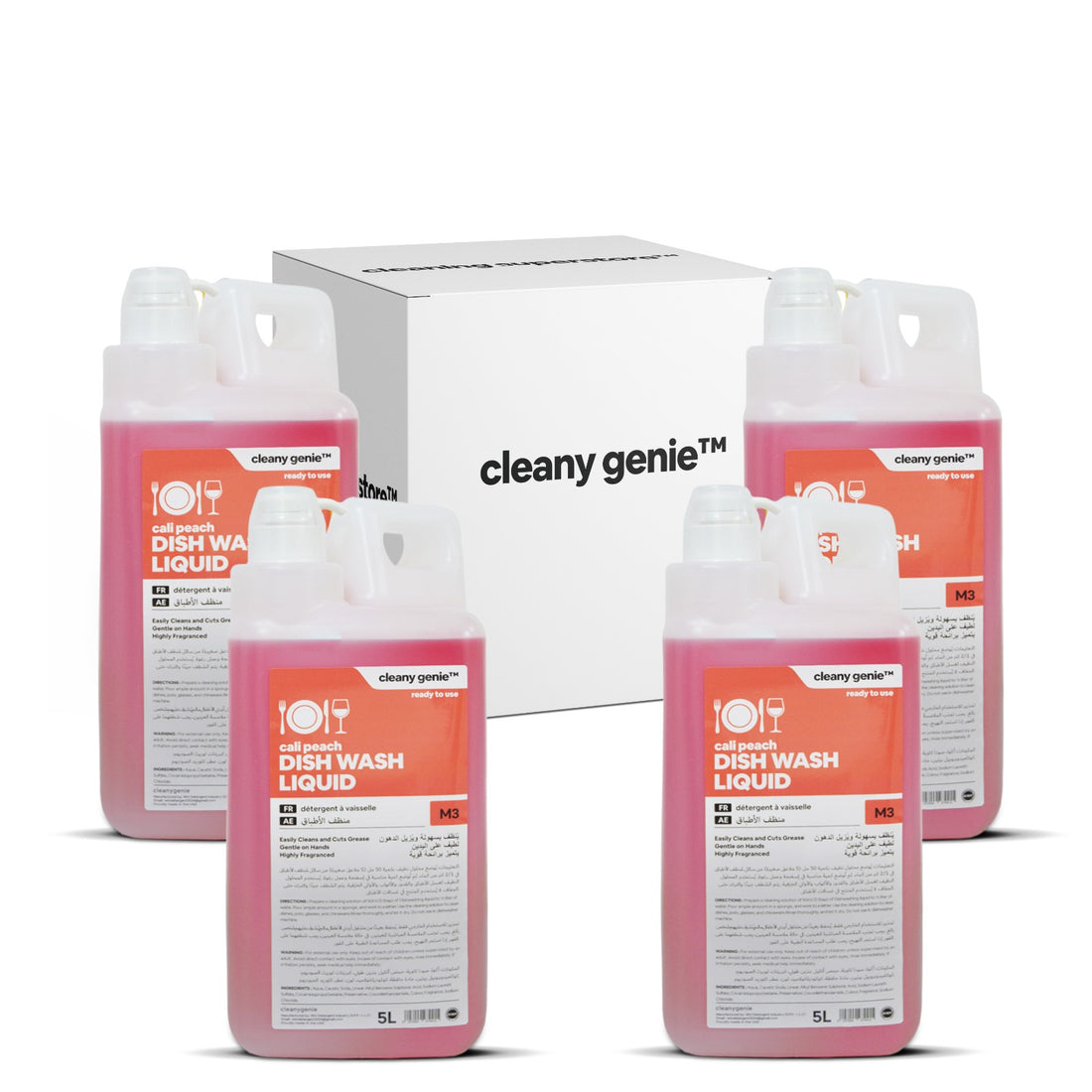 Dishwash Liquid M3 | Cali Peach 5L | Pack of 4