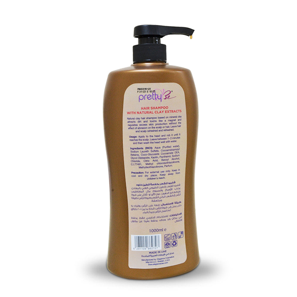 PRETTY BE-HAIR SHAMPOO-NATURAL CLAY-1000ML