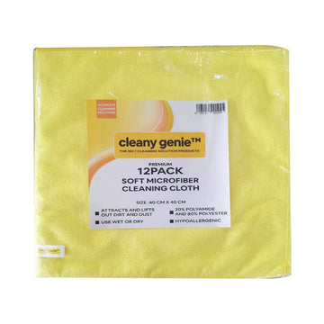 CLEANY GENIE Microfiber Cloth Yellow Pack of 12