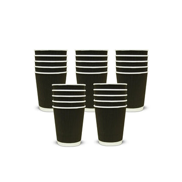 KP Paper Cup Ripple 4oz Black 25pcs