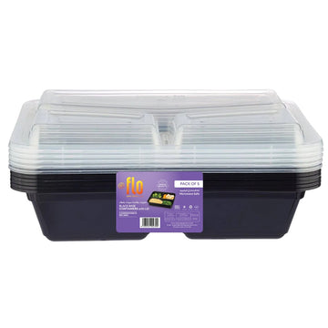0003 Compartment Black  Base MC with lid-Pack of 5