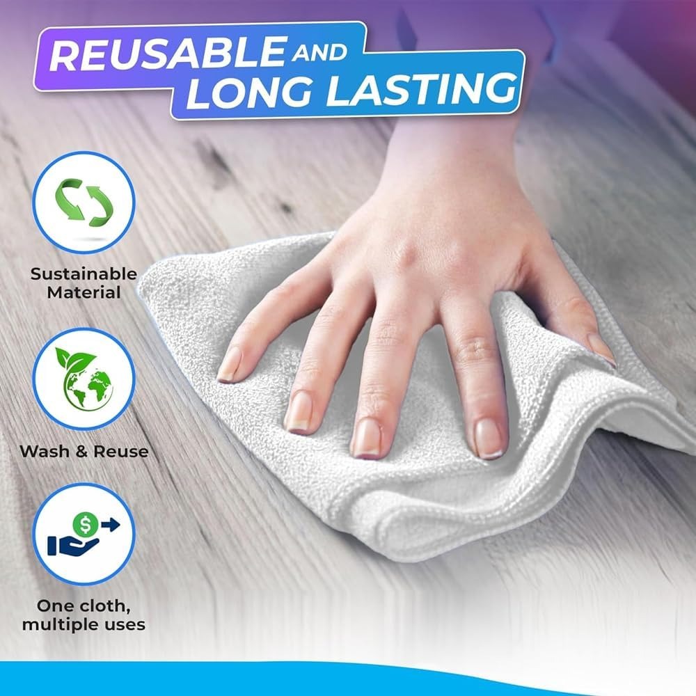 CLEANY GENIE Microfiber Cloth Green Pack of 12