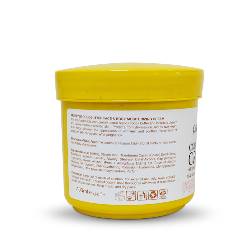 PRETTY BE-MOISTURISING CREAM-COCOBUTTER-
600ML(J&C)