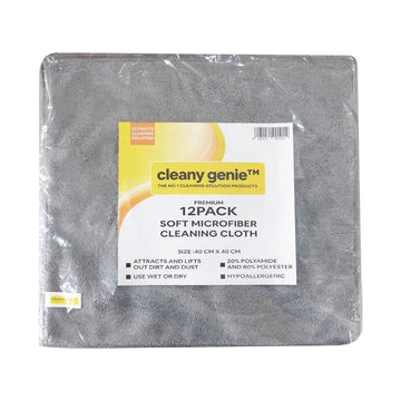 CLEANY GENIE Microfiber Cloth Gray Pack of 12