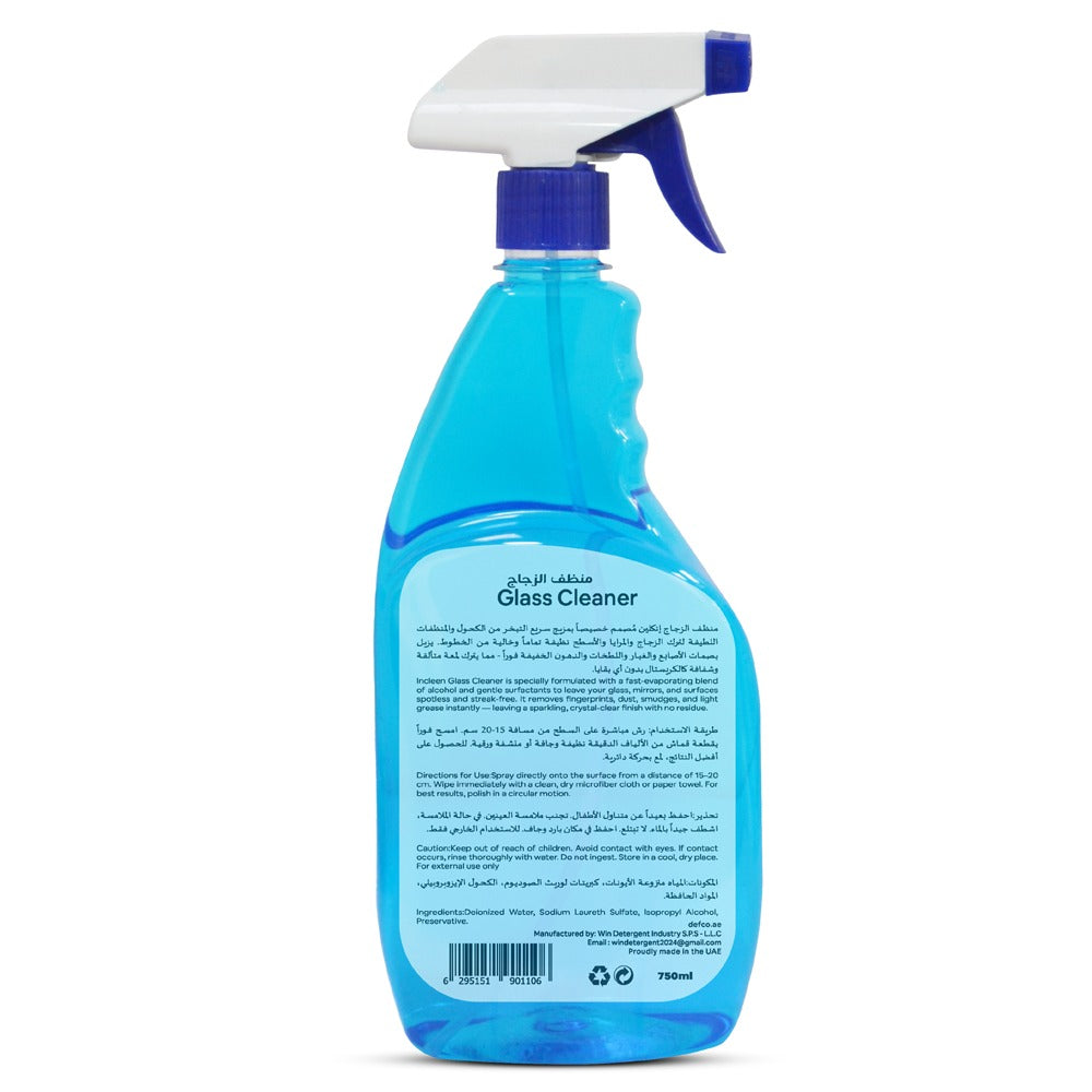 INCLEEN Glass Cleaner 750ML -Pack of 12