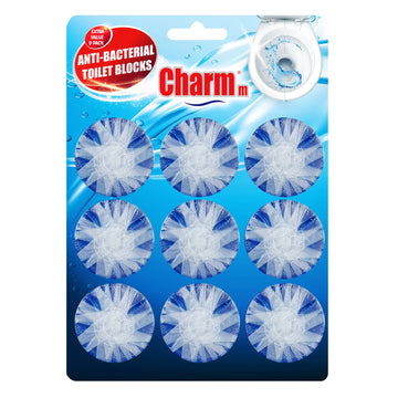 Charmm Antibacterial Toilet Block Blue 9PK