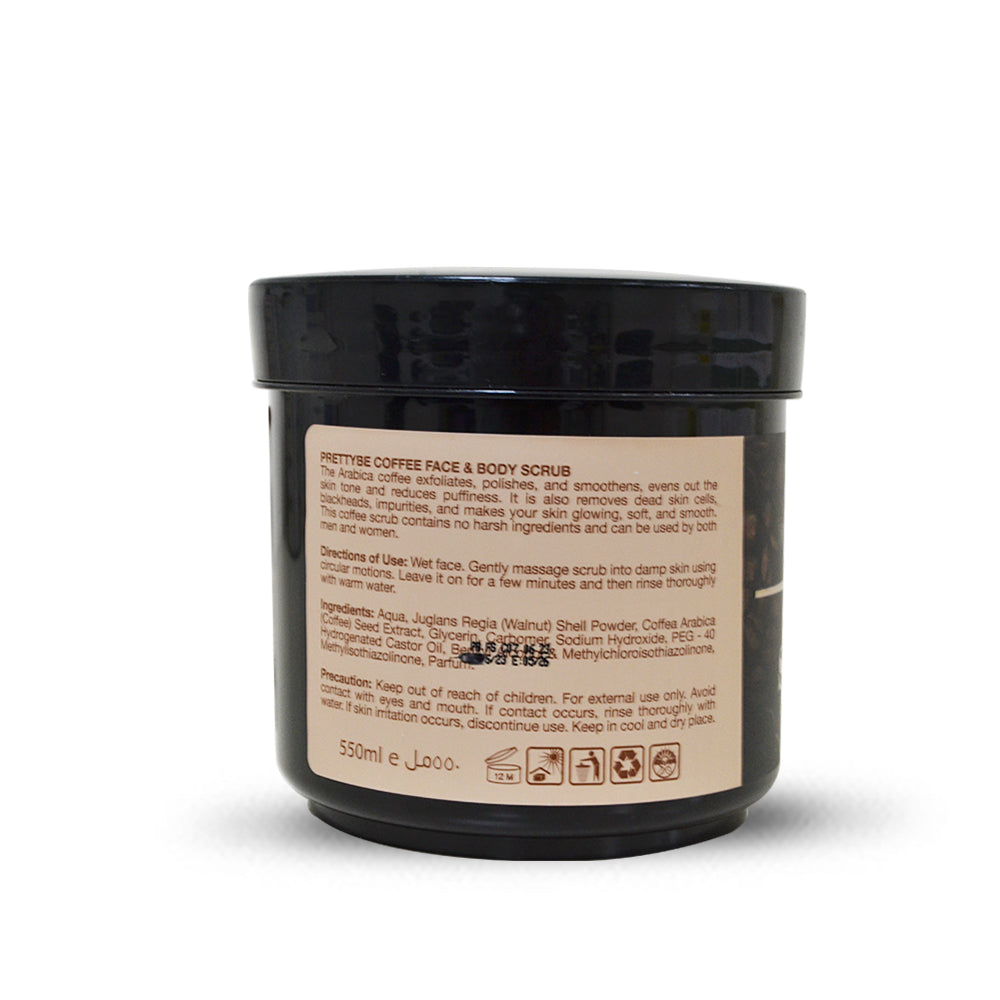 PRETTY BE-5IN1 FACE&BODY SCRUB-ARABIC COFFEE-550ML
