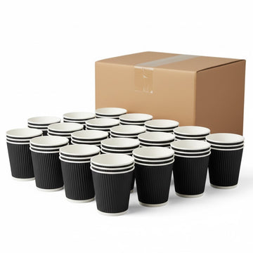 KP Paper Cup Ripple 4oz Black 25pcs-Pack of 40