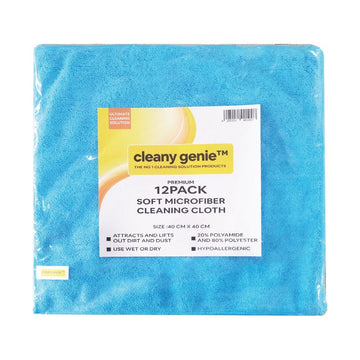 CLEANY GENIE Microfiber Cloth Blue Pack of 12