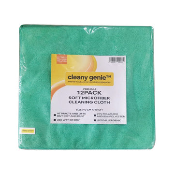 CLEANY GENIE Microfiber Cloth Green Pack of 12