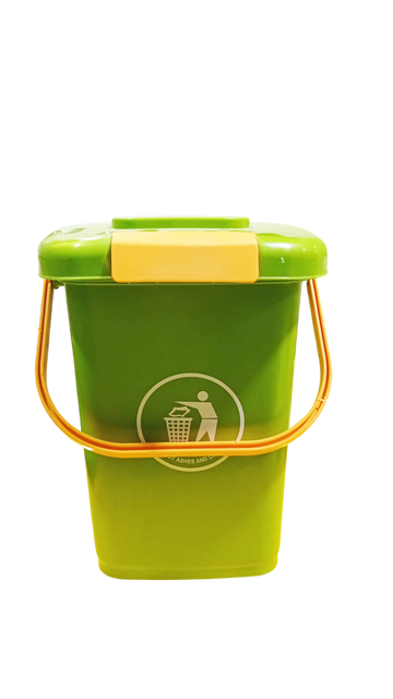 10L Plastic Bin with Lid and Handle GREEN